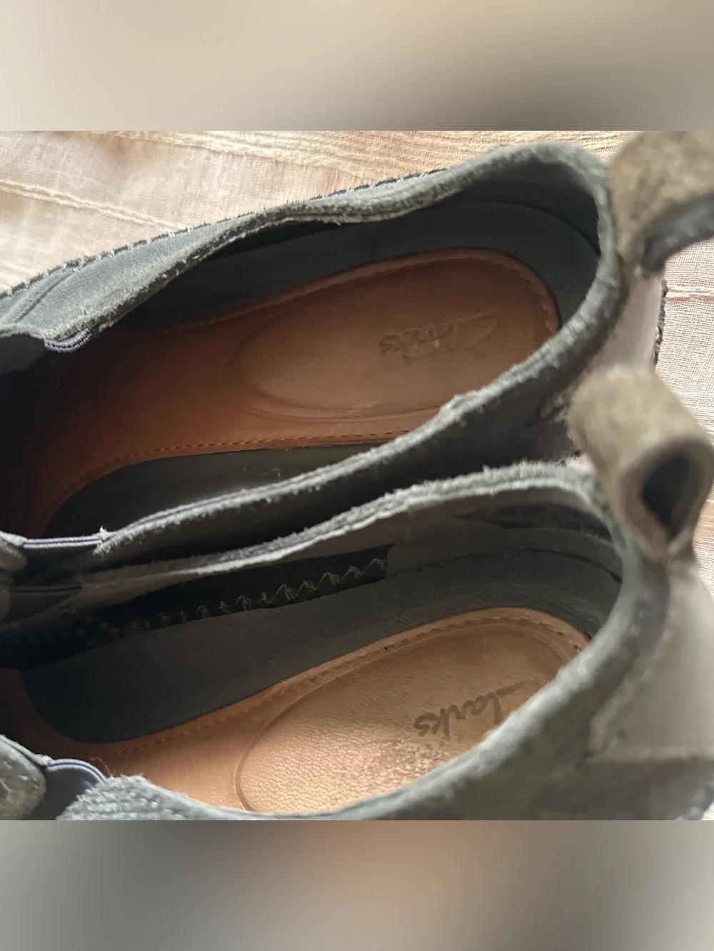 CLARKS Kessell Slip Dark Grey Corduroy Moc Toe Slip On Sneakers Men's | 12